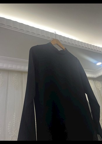 Uzun Siyah Keten Gotik Elbise - Görsel 4