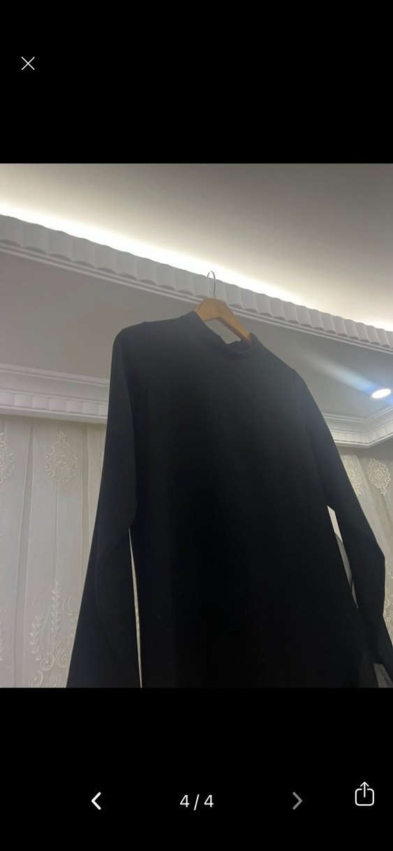 Uzun Siyah Keten Gotik Elbise - Görsel 4