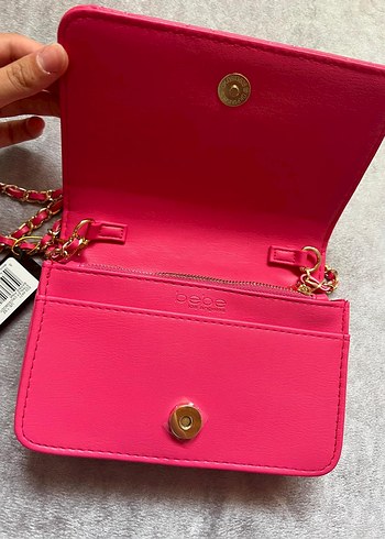 Bebe marka etiketli pembe zincirli çanta - Görsel 3