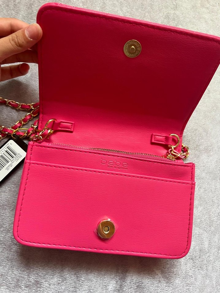 Bebe marka etiketli pembe zincirli çanta - Görsel 3