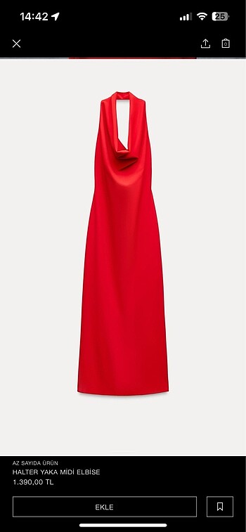Halter yaka Midi elbise