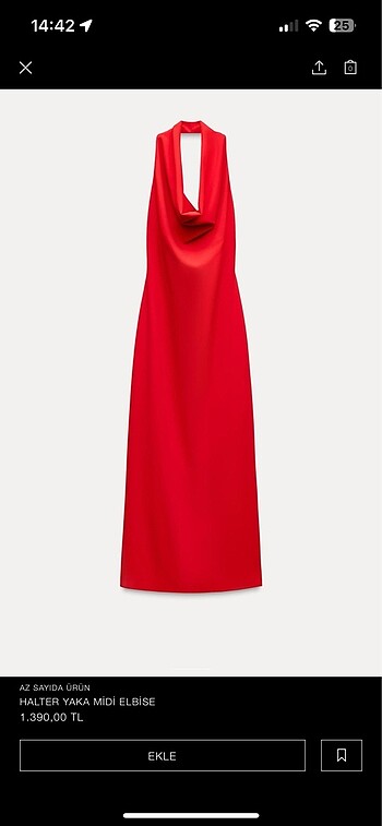 Zara Halter yaka Midi elbise
