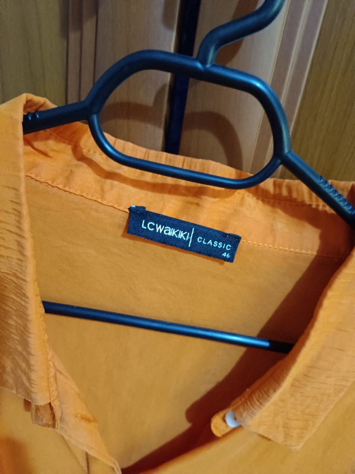 Sarı Keten Gömlek, Salaş Kesim, Uzun Kollu - Görsel 2