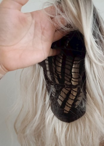 Bej Kürklü Sentetik Kumaş Saç Aksesuarı - Görsel 5