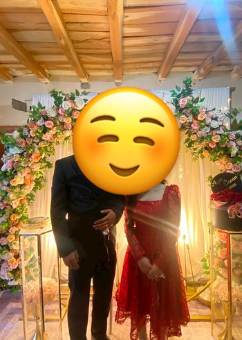 Kırmızı Simli Uzun Kollu Kadın Elbise - Görsel 2