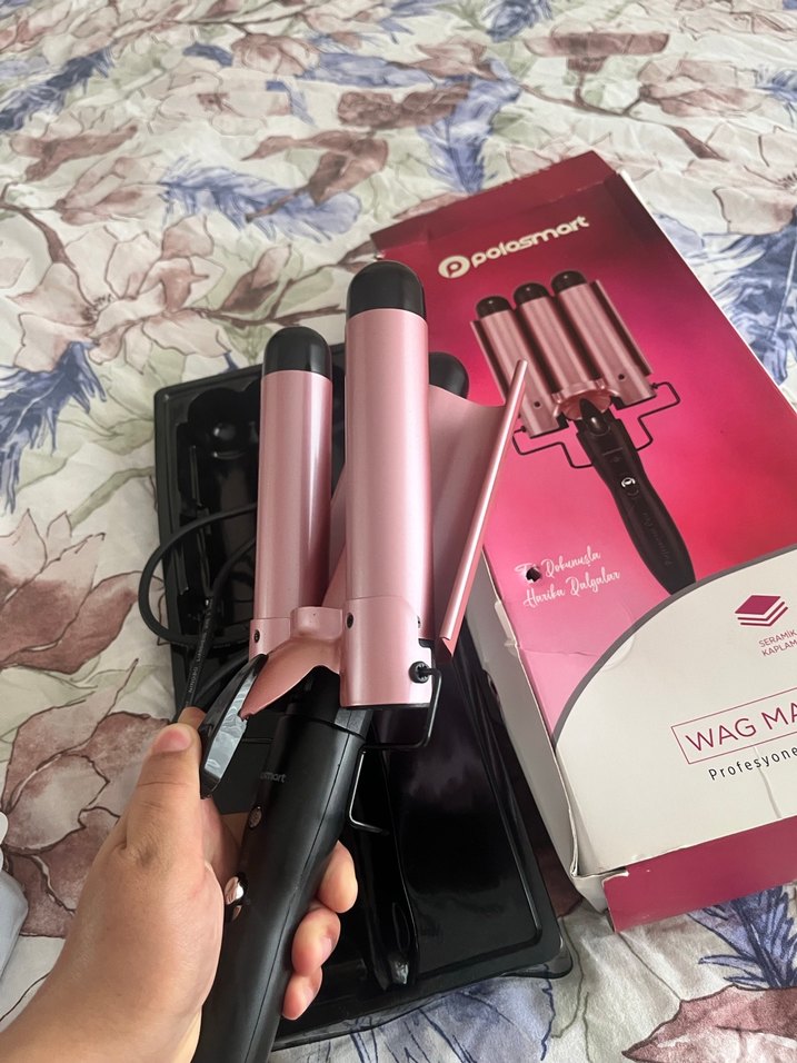 Polasmort Üç Varilli Saç Şekillendirici Pembe - Görsel 4