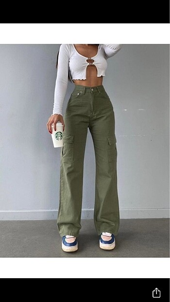Trendyol & Milla Mood wide leg haki kargo cep palazzo?