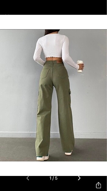 28 Beden Mood wide leg haki kargo cep palazzo?