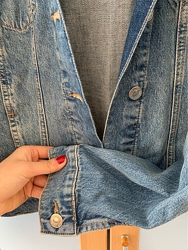 s Beden Mavi denim ceket