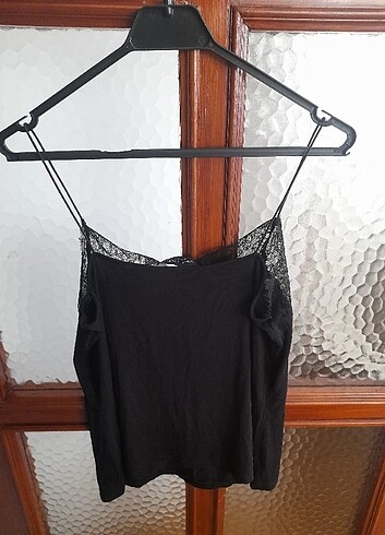 İp askılı dantelli bluz - Görsel 3