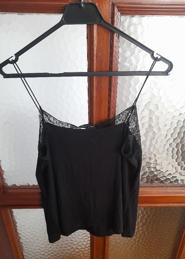 İp askılı dantelli bluz - Görsel 3