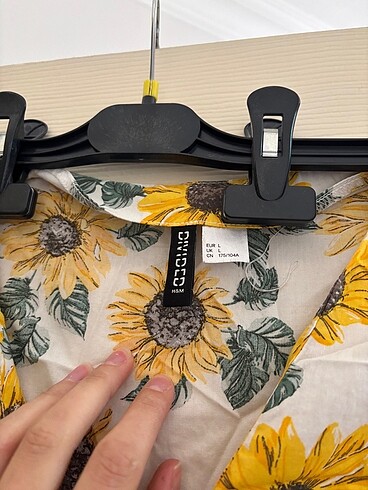 l Beden H&M sarı papatyalı elbise