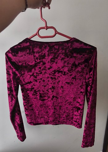 s Beden Koyu Pembe Baskılı Kız Çocuk Uzun Kollu Tişört