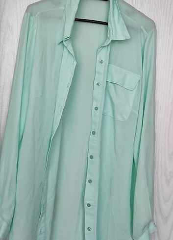 MİNT YEŞİLİ, ŞİFON,ŞIK GÖMLEK - Görsel 5