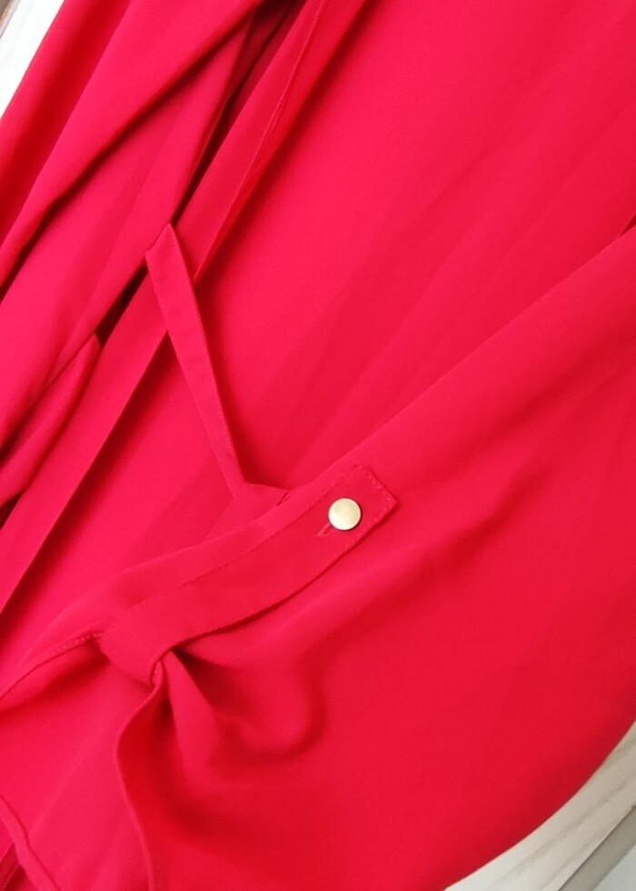 ŞİFON -PEMBE -UZUN ABA-GÖMLEK - Görsel 2