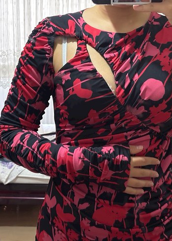 Trendyol & Milla Kadın Pembe Drapeli Mini Elbise