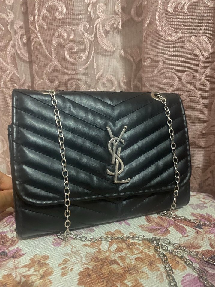 Zincir Detaylı Siyah Deri Kadın Çanta - Görsel 2