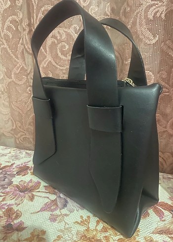 Siyah Deri Tokalı Kadın Çanta - Görsel 3