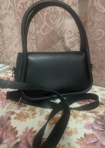 Klasik Siyah Deri Kadın Çanta - Görsel 3