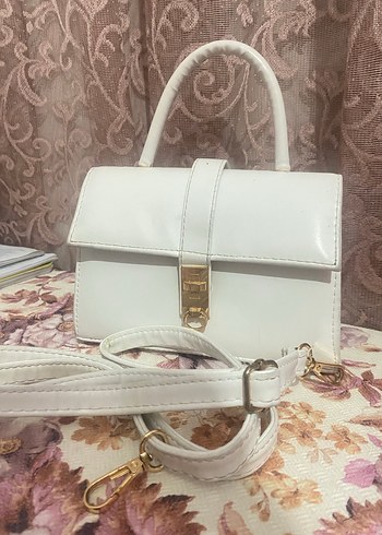 Beyaz Vintage Deri Kadın Çanta - Görsel 2