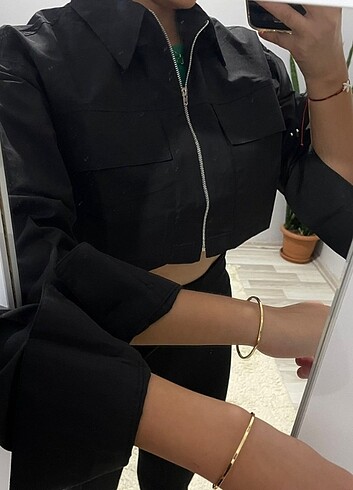 m Beden siyah Renk Crop Ceket 