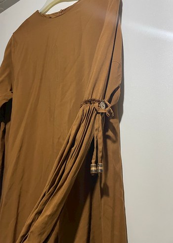 Kadın Bej Uzun Keten Tunik - Görsel 5