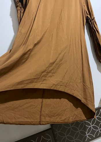 Kadın Bej Uzun Keten Tunik - Görsel 6