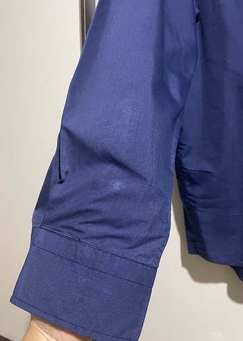 Düğmeli Lacivert Erkek Gömlek - Görsel 4