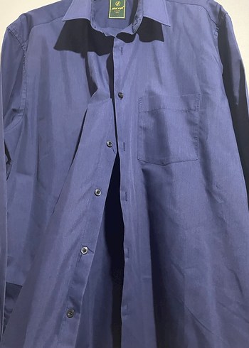 Düğmeli Lacivert Erkek Gömlek - Görsel 2