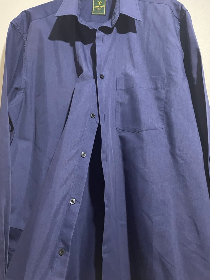 Düğmeli Lacivert Erkek Gömlek - Görsel 2