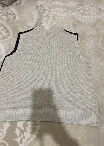 V Yaka Gri Örgü Süveter - Görsel 5