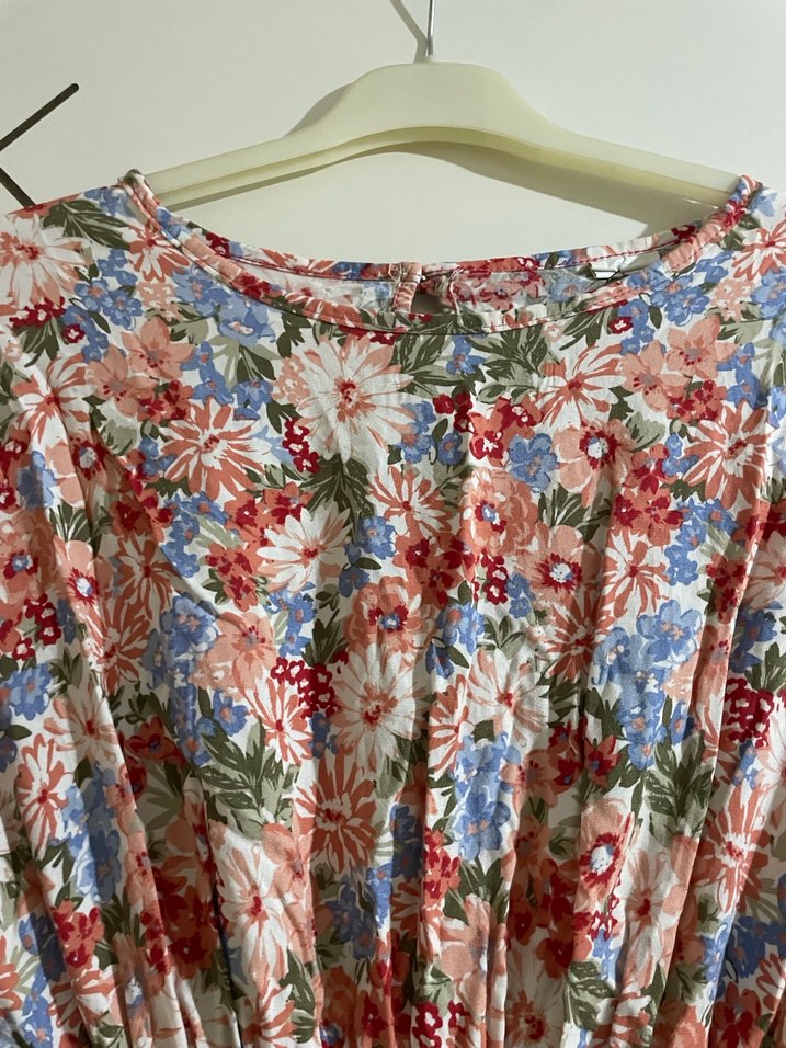 Çiçek Desenli Uzun Bohem Elbise - Görsel 5