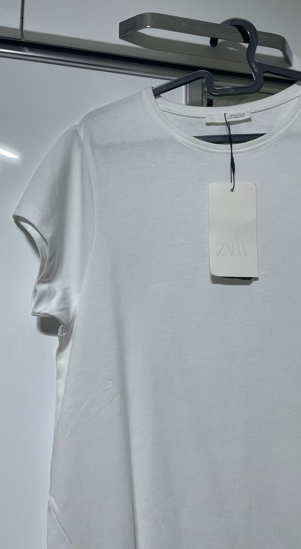 Beyaz Kısa Kollu Uzun Pamuklu Elbise - Görsel 3