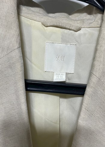 Bej Keten Düğmeli Kolsuz Kadın Blazer - Görsel 3