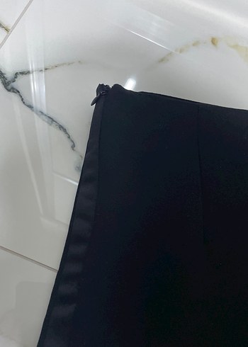 Kadın Siyah Pilili Mini Etek - Görsel 5