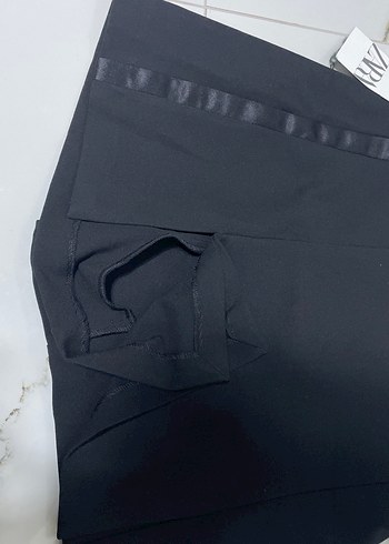 Kadın Siyah Pilili Mini Etek - Görsel 2