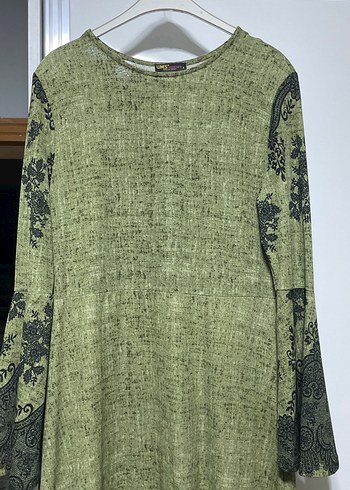 Uzun Kollu Bohem Desenli Uzun Elbise - Görsel 4