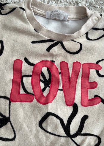 Uzun Kollu Baskılı Beyaz Bebek Kız Takımı - Görsel 2