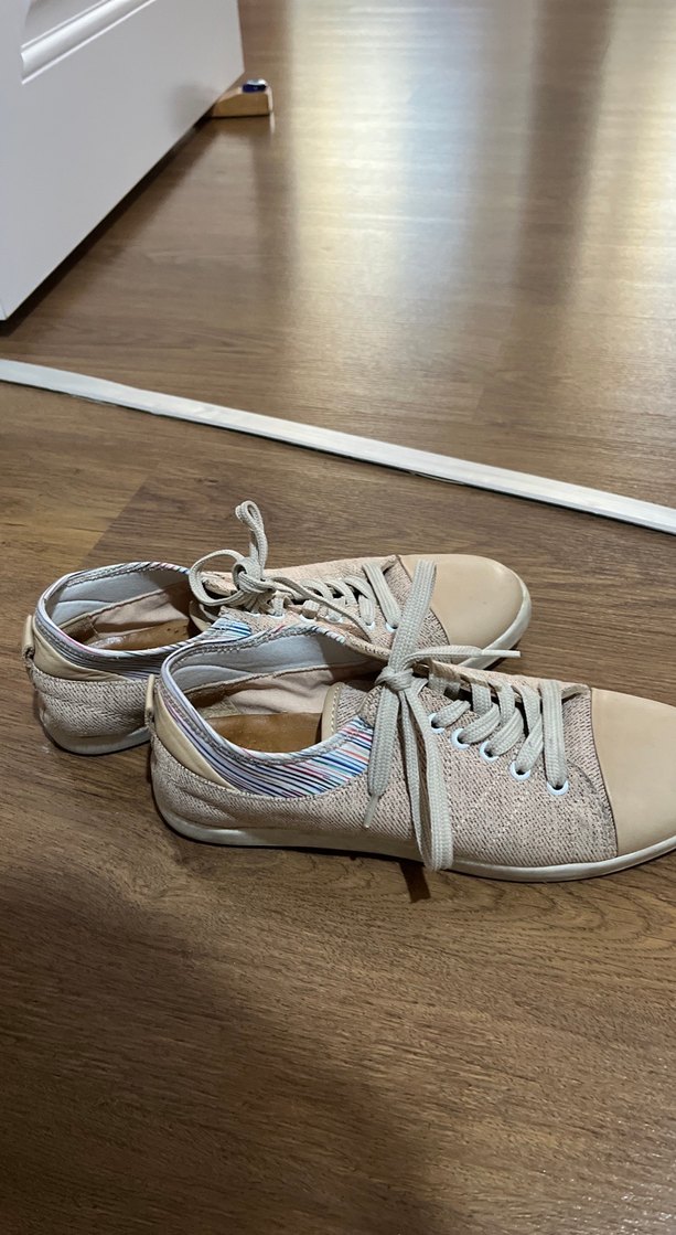 Bej Kadın Bağcıklı Dolgu Topuk Spor Ayakkabı - Görsel 3