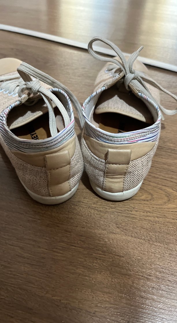 Bej Kadın Bağcıklı Dolgu Topuk Spor Ayakkabı - Görsel 4