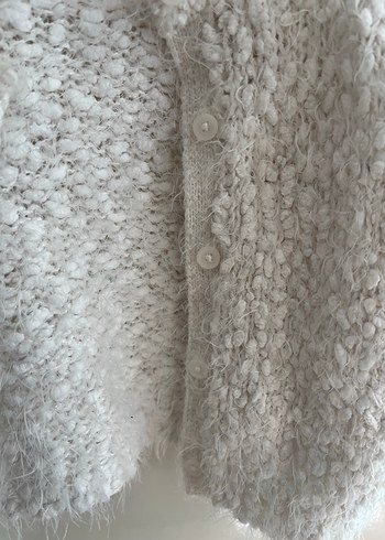 Kız Çocuk Beyaz Triko Ceket - Görsel 4