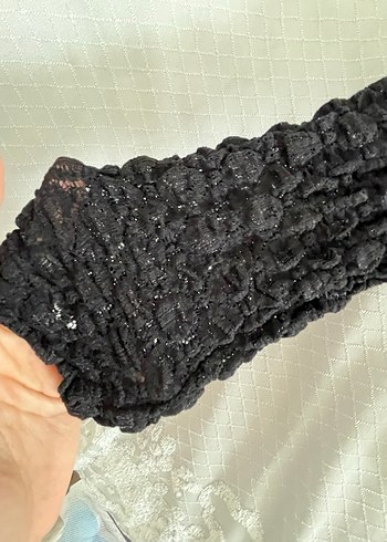 Uzun Kollu Siyah Örgü Kadın bluz ve turuncu crop 2 ürün - Görsel 2