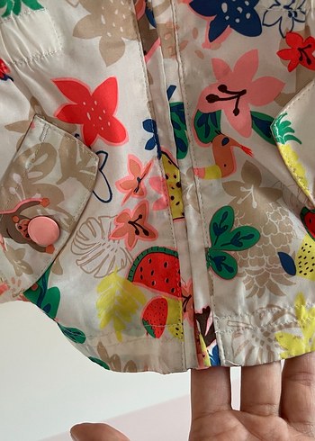 Kapüşonlu Renkli Kız Çocuk Yağmurluk - Görsel 4