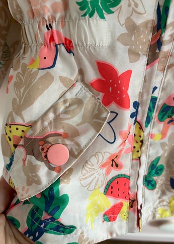 Kapüşonlu Renkli Kız Çocuk Yağmurluk - Görsel 5