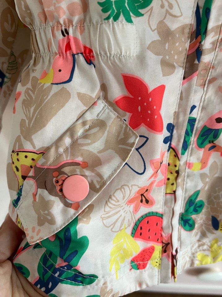 Kapüşonlu Renkli Kız Çocuk Yağmurluk - Görsel 5