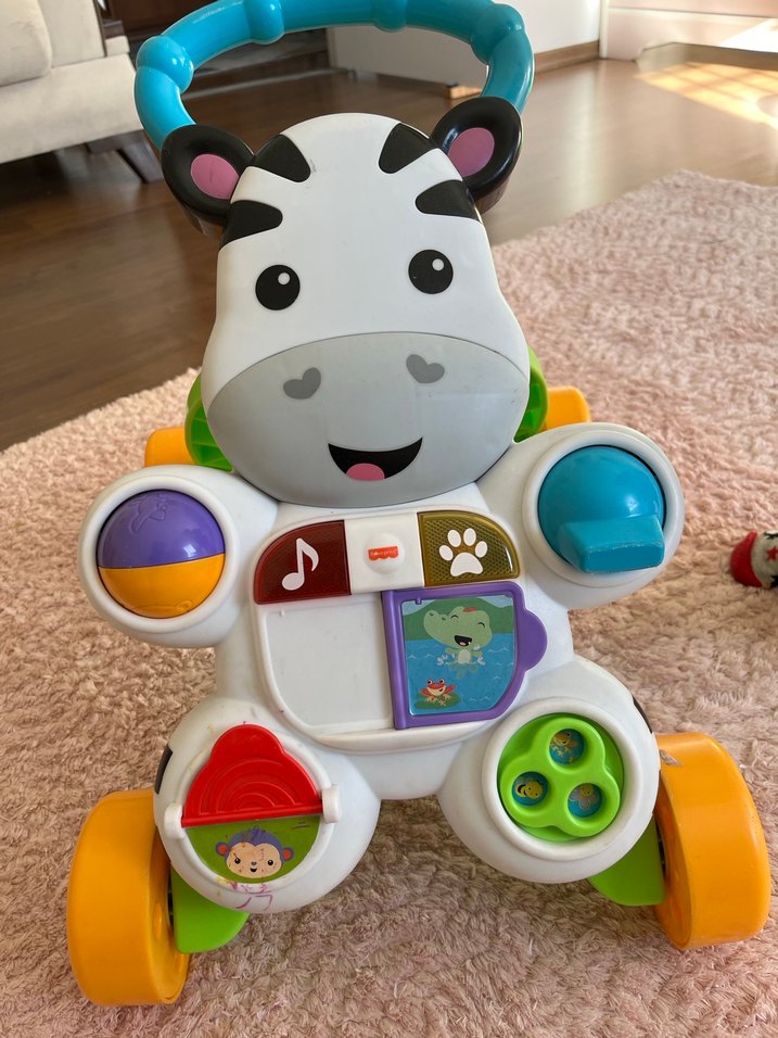 Fisher Price Renkli Zebra Desenli Bebek Yürüteci - Görsel 4