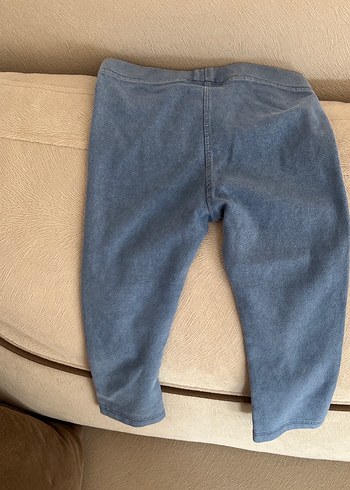 Kız Çocuk Gri Denim Tayt Pantolon ve pembe tayt - Görsel 3