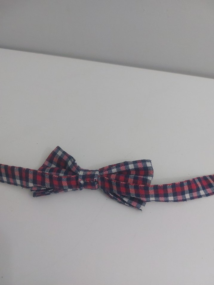 Çocuklar için Kırmızı Ekose Papyon - Görsel 3