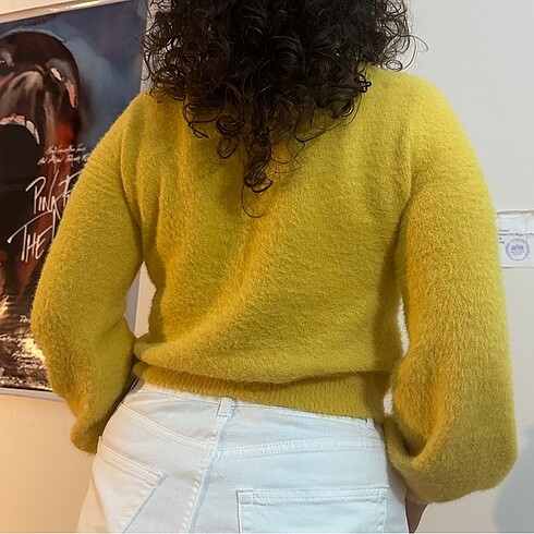 m Beden sarı Renk Bershka yumoş kazak