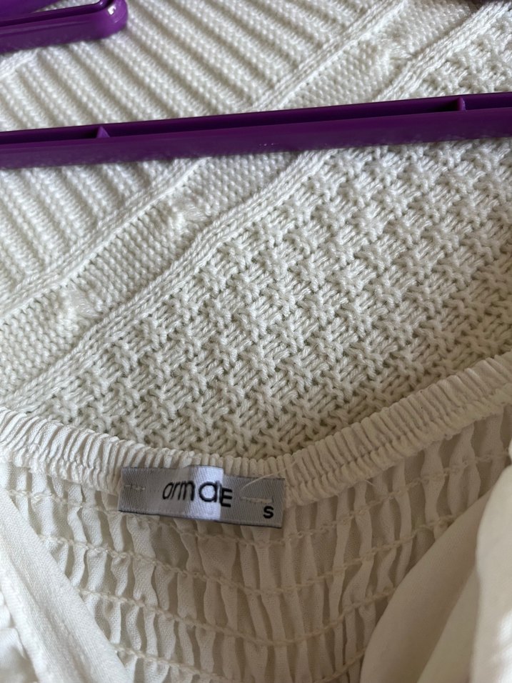 Beyaz Keten korseli bluz - Görsel 3